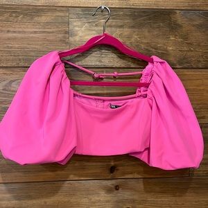 Zara Statement Sleeve Crop Top